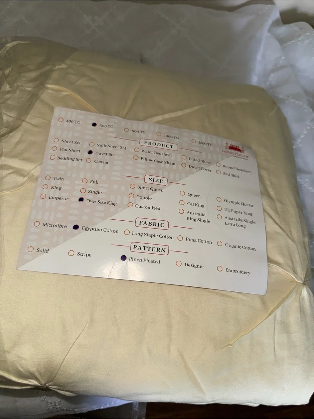 Luxury Pleated Pintuck Duvet Cover Set - Tan